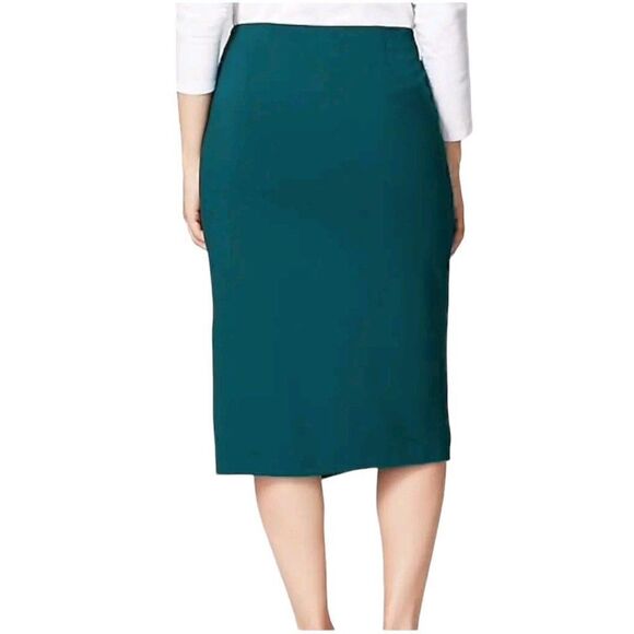 J. Jill Ponte Teal Blue Asymmetric Skirt (Size M) - Picture 2 of 6